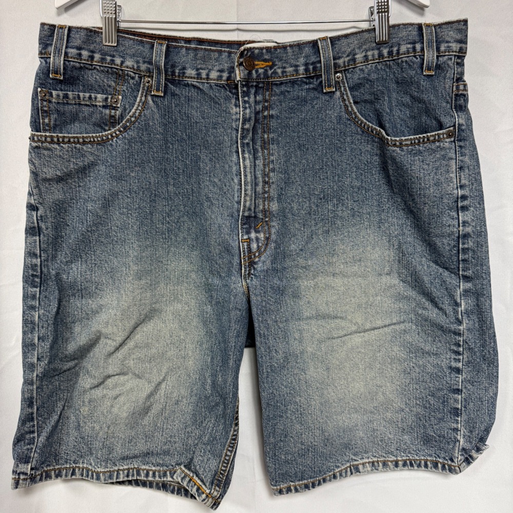 Vintage y2k skater Levi Mens Blue Denim Shorts Relaxed Fit W38 Medium Wash